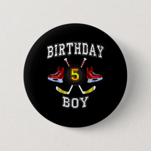 5th Birthday Boy - Ice Hockey 5 years old kid 2 Inch Round Button