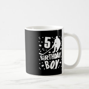 5th Birthday Boy Ice Hockey Kids 5 Years Old Party Coffee Mug