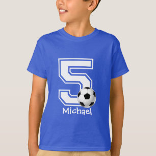5th Birthday boy soccer personalized-2 T-Shirt