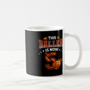 5th Birthday Boys Basketball Player Gifts 5 Years Coffee Mug