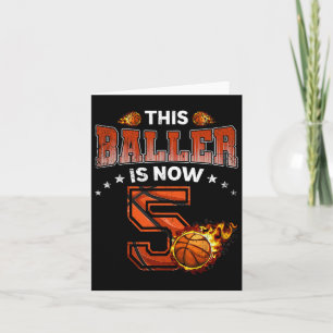 5th Birthday Boys Bysketbyll Player Gifts 5 Years Card