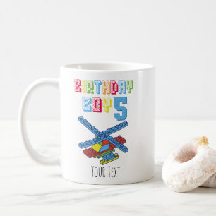 5th Birthday Building Block Personalized Birthday Coffee Mug