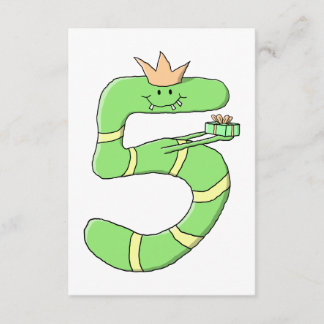 5th Birthday Cartoon, green. Invitation