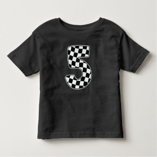 5th Birthday Chequered Number 5 Car Racing Flag  Toddler T-shirt