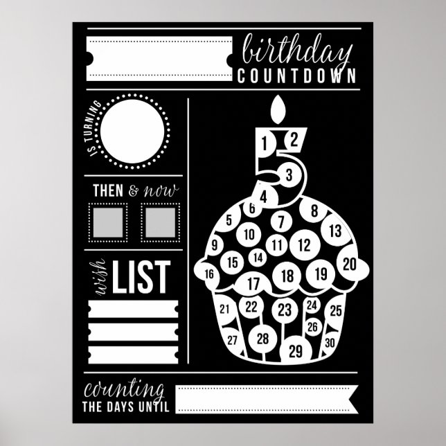 5th Birthday Countdown Poster (Front)