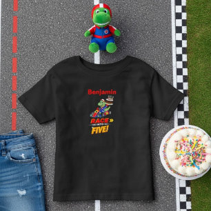 5th Birthday Dinosaur Race Car Ready Set Toddler T-shirt