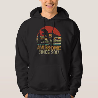 5th Birthday Dinosaur Rex 5 Year Old Awesome Since Hoodie