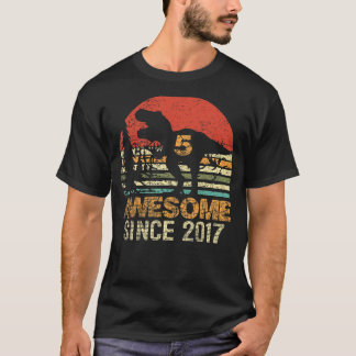 5th Birthday Dinosaur Rex 5 Year Old Awesome Since T-Shirt