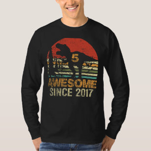 5th Birthday Dinosaur Rex 5 Year Old Awesome Since T-Shirt