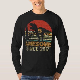 5th Birthday Dinosaur Rex 5 Year Old Awesome Since T-Shirt
