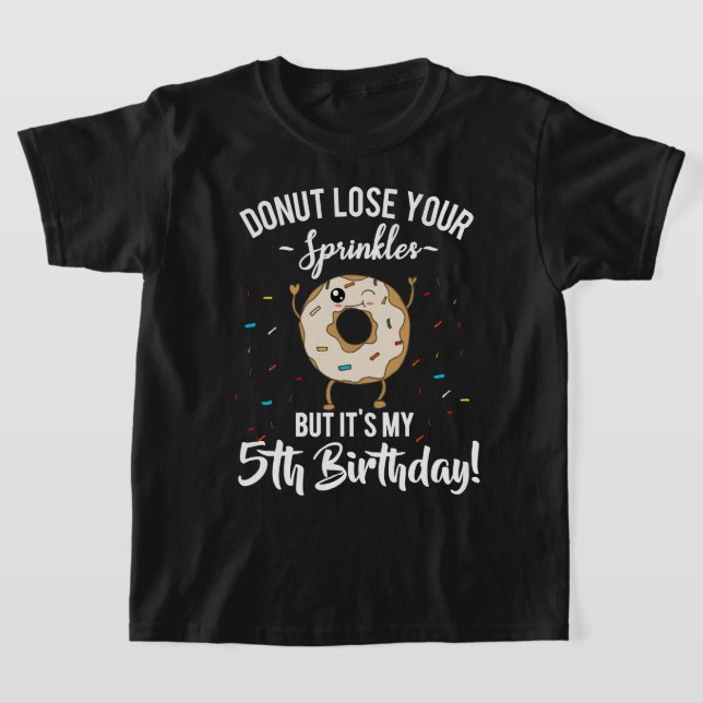 5th Birthday Doughnut for Five Year Old Boys Funny T-Shirt (Laydown)
