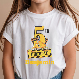 5th Birthday Dump Druck construction theme Party T-Shirt