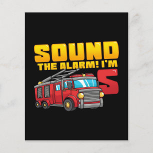 5th Birthday Firefighter   Lovely  Design Flyer