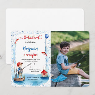 5th Birthday Fishing Photo Invitation