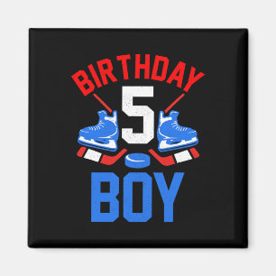 5th Birthday  For Girls Boys 5 Yrs Old Ice Hockey  Magnet