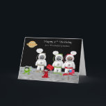 5th Birthday For Grandson Greeting Cards<br><div class="desc">Wish your grandson to Happy 5th Birthday with a card featuring three adorable raccoon astronauts who have just landed on the moon. Some elements by Jackie's La galerie/Scrappin Doodles/J. Rett Graphics</div>