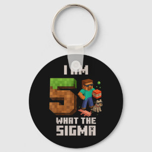 5th Birthday Funny Gamer Pixel 5 Bday Gamer Boys Keychain