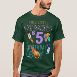 5th Birthday Gift Birthday Boy Gifts Astronaut 5 Y T-Shirt