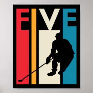 5th Birthday Gift Five Vintage Hockey Birthday 5 Y Poster