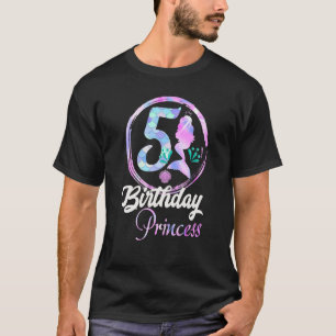 5th Birthday Girl Mermaid Birthday Princess 5 Year T-Shirt