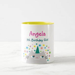 5th Birthday Girl Name Coffee Mug Gift