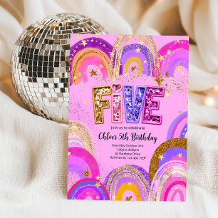 5th Birthday Girls Party Invitation