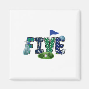 5th Birthday Golf Theme Party Golf Girl Boy Birthd Magnet