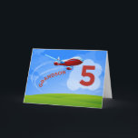 5th Birthday, Grandson, Red Airplane Card<br><div class="desc">Zoom in for birthday greetings for your grandson on his 5th birthday! He will love this special card that says grandson on the front.</div>
