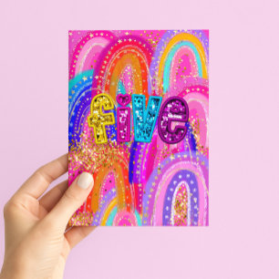 5th Birthday Happy Birthday Girls Card