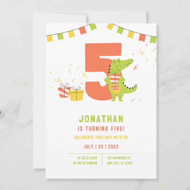 5th Birthday Invitation (Front)