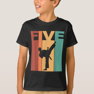 5th Birthday Karate Taekwondo Theme 5 Year Old T-Shirt