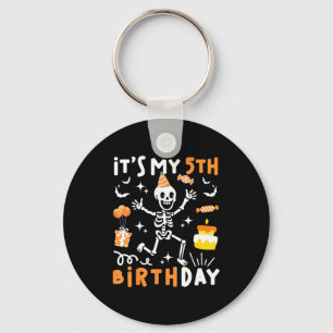 5th birthday kids funny skeleton 5th birthday keychain