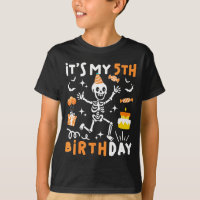 5th birthday kids funny skeleton 5th birthday