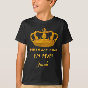 5th Birthday King Custom Name Royal Crown W005Z T-Shirt