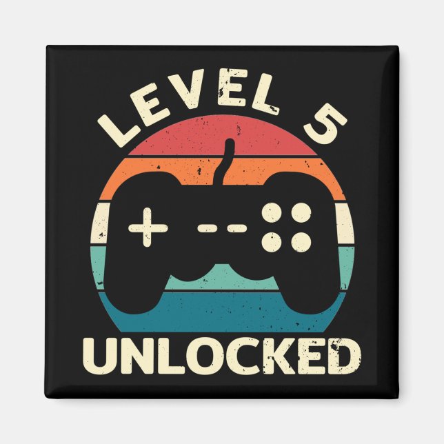 5th Birthday Level 5 Unlocked Magnet (Front)