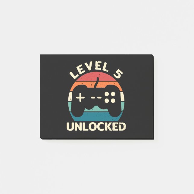 5th Birthday Level 5 Unlocked Post-it Notes (Front)