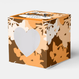 5th Birthday Orange Monarch Butterfliy Pair Heart Favor Box