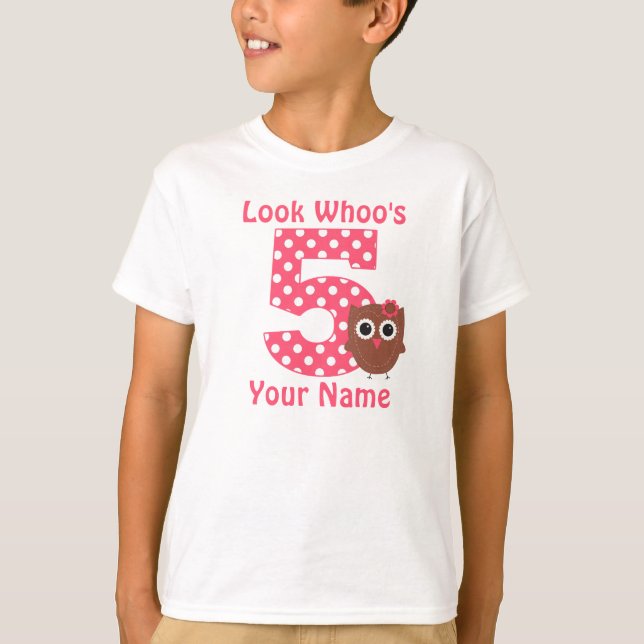5th Birthday Owl Personalized Shirt (Front)