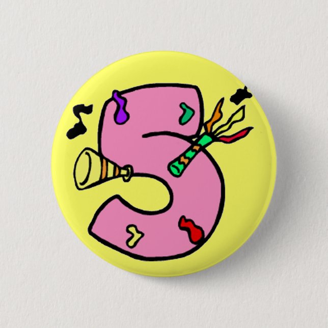5th Birthday Party Button (Front)