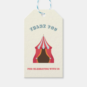 5TH Birthday Party Circus THEME THANK YOU Gift Tags