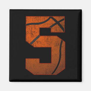 5th Birthday Party Five 5 Year Old Basketball Bday Magnet