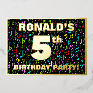 5th Birthday Party — Fun, Colourful Music Symbols