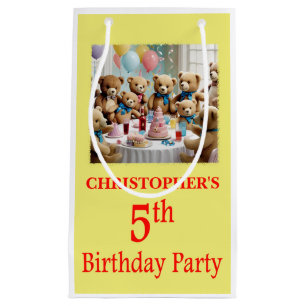 5th Birthday Party Teddy Bears Party Small Gift Bag