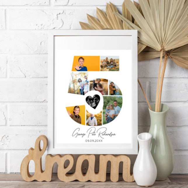 5th Birthday Photo Collage Poster Keepsake (Créateur téléchargé)