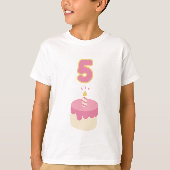 5th birthday pink cake T-Shirt (Front)