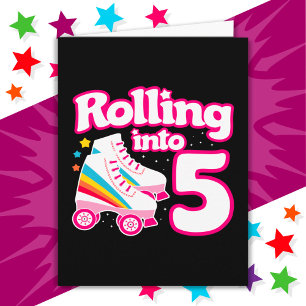 5th Birthday Roller Skating 5 Years Old Skate Card