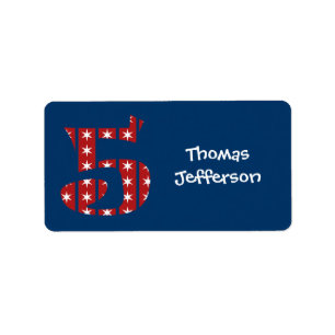 5th Birthday Stars and Stripes Labels