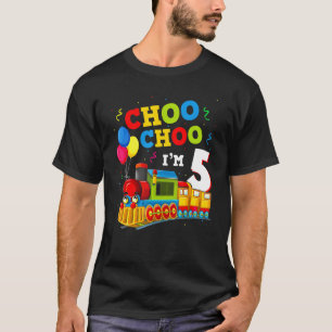 5th Birthday Train Boys Girls 5 Years Old Choo Cho T-Shirt