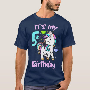 5th Birthday Unicorn Kids Gifts For Girls T-Shirt