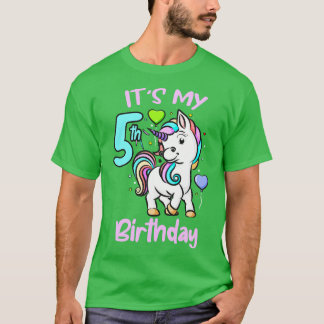 5th Birthday Unicorn Kids Gifts For Girls T-Shirt